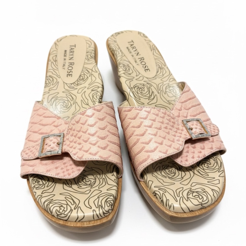Taryn Rose Blush snake skin Textured Sandals